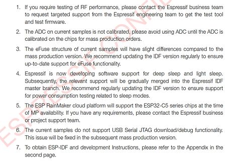 Textabschnitt zu Espressif Hardware-Samples und Software-Support