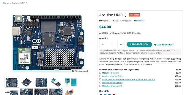 Webshop-Produktseite Arduino UNO Q