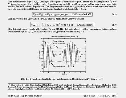 Mathematische Herleitung und Diagramm der Amplitudenmodulation