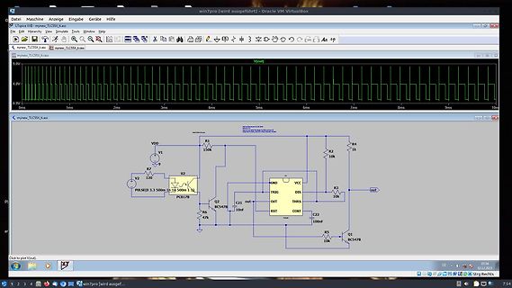 LTspice Schaltplan und Oszilloskop-Simulation