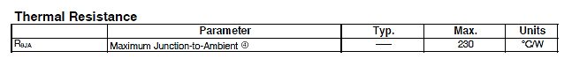 Tabelle der thermischen Widerstände