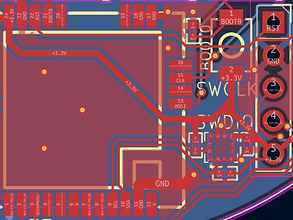 CAD-Ansicht eines Leiterplatten-Layouts