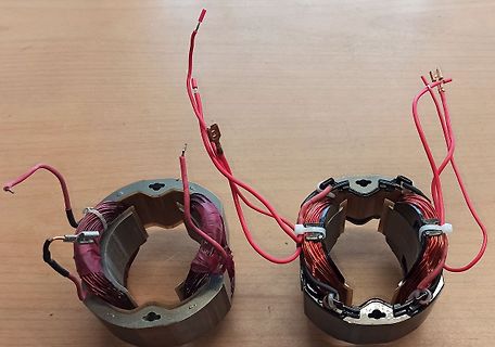 Zwei Wicklungen eines Elektromotors