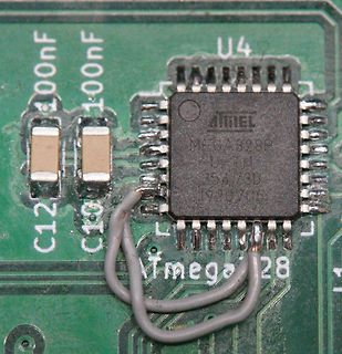 ATmega328P Mikrocontroller auf Leiterplatte