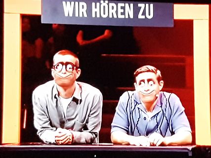 Meme mit zwei Personen und Text