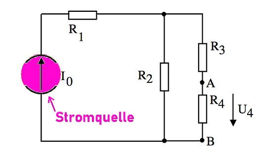 Schaltplan mit Stromquelle und Widerständen