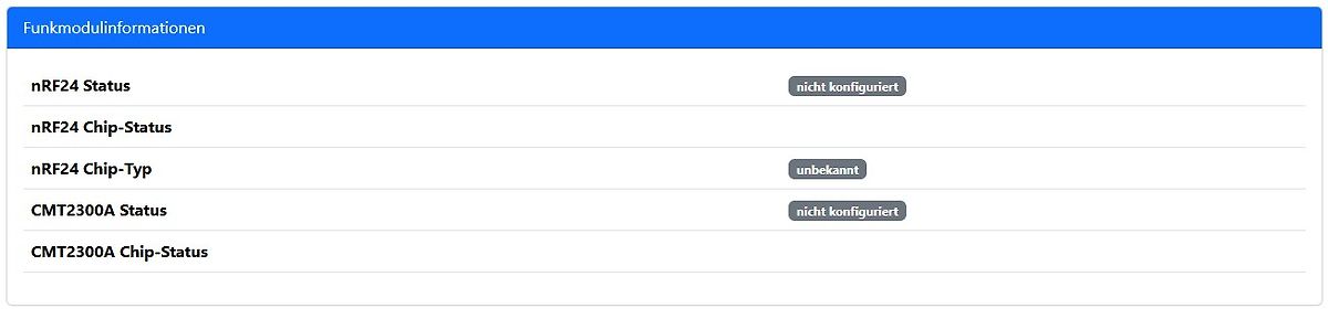 Software-Statusanzeige von Funkmodulen