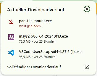 Browser-Downloadverlauf mit Warnmeldung