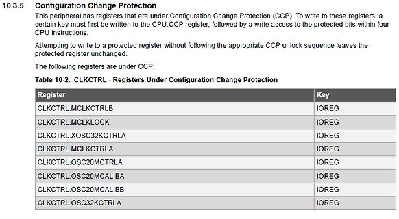Datenblatt Ausschnitt Configuration Change Protection