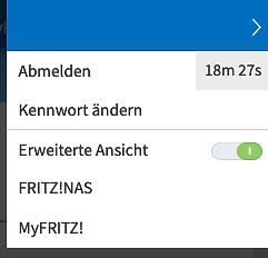 Menüauswahl einer FRITZ!Box Benutzeroberfläche