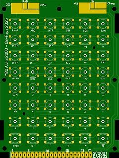 Leiterplatten-Layout einer Taschenrechner-Tastatur