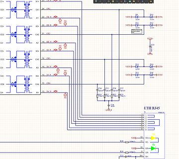 Schaltplan einer Ethernet-Schnittstelle mit Transformator-Anbindung
