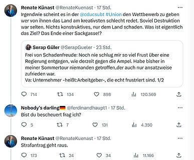 Screenshot von Twitter-Posts