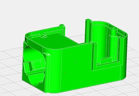 3D-CAD-Modell eines grünen Gehäuseteils
