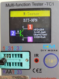 Multi-function Tester TC1 mit Messung eines NPN-Transistors