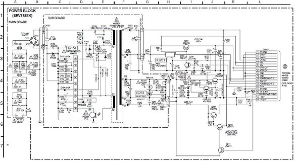 Schaltplan eines Netzteils SRV878EK