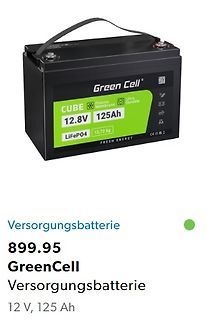 Green Cell LiFePO4 Versorgungsbatterie