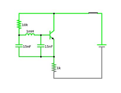 Schaltplan eines LC-Oszillators mit Transistor