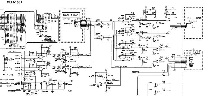 Schaltplan eines elektronischen Geräts KLM-1631