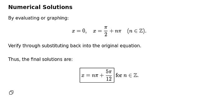 Mathematische Lösungen für eine Gleichung