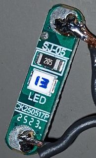 Leiterplatte mit LED und Lötstellen