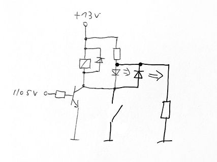 Handgezeichneter Schaltplan mit Transistor und Dioden