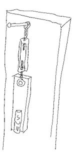 Skizze eines mechanischen Verschlusses oder Schlosses