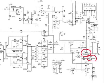 Elektronischer Schaltplan mit verschiedenen Bauteilen