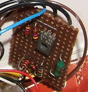 Lochrasterplatine mit Transistor und Widerständen