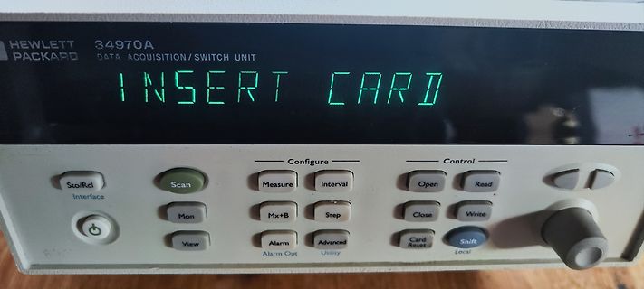 Hewlett Packard 34970A Data Acquisition/Switch Unit Display