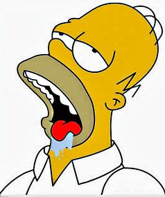 Comicfigur Homer Simpson mit offenem Mund