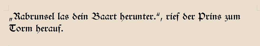 Text in Frakturschrift