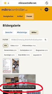 Screenshot der Bildergalerie von mikrocontroller.net