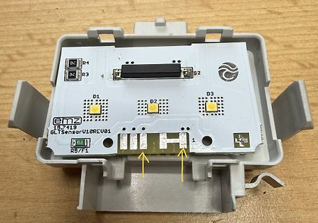 Leiterplatte eines Sensors in Kunststoffgehäuse