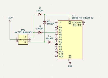 Schaltplan mit ESP32-C3 Modul und Schalter