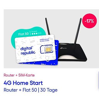 Werbung für Router und SIM-Karte Paket
