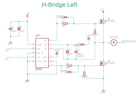 Schaltplan eines H-Brücken-Motortreibers