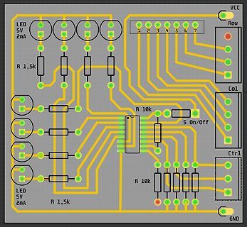 PCB-Layout einer LED-Matrix-Schaltung