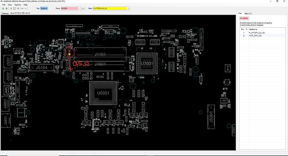 CAD-Ansicht eines Leiterplatten-Layouts