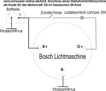 Schaltplan Anschluss Bosch Lichtmaschine an Batterie