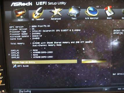 ASRock UEFI Setup Utility Anzeige