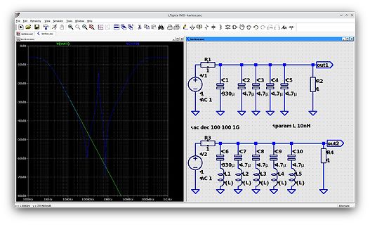 LTspice Simulation Schaltplan und Frequenzgang