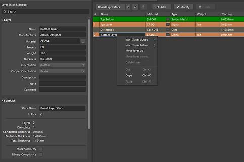 Software-Ansicht eines Layer Stack Managers