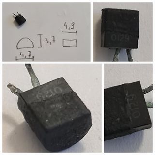 Elektronikbauteil mit Maßskizze