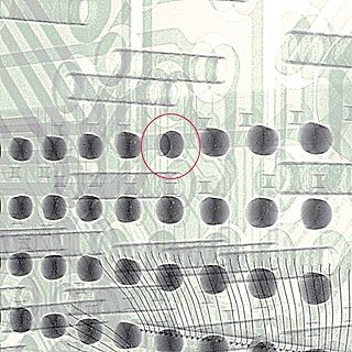 Abstrakte grafische Komposition aus Kreisen und Linien