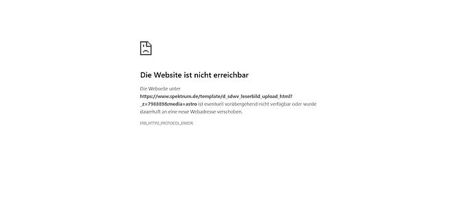 Fehlermeldung einer Website