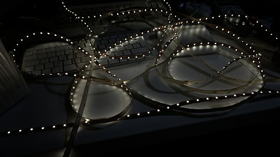 LED-Streifen auf Tastatur