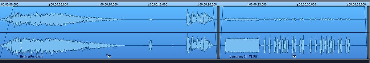 Audio-Wellenformen in einer Software-Ansicht