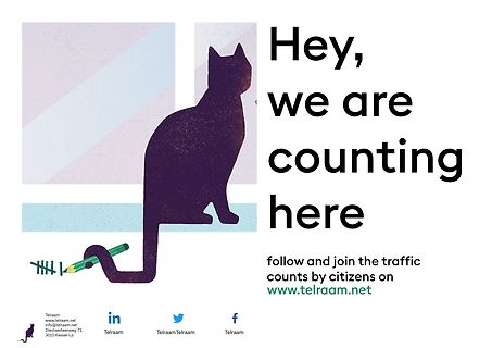 Grafik mit Katze und Text zu Verkehrszählungen