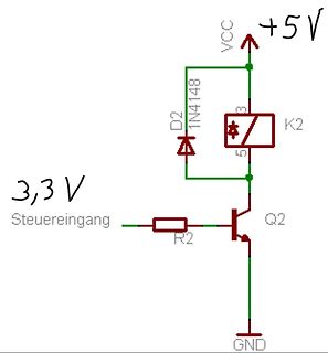 Schaltplan mit Transistor und Relais